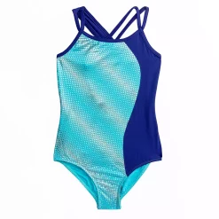 Rainbeau Moves Wavy Side Inset Tank Leotard -Kohl's Shop 6015579 Blue